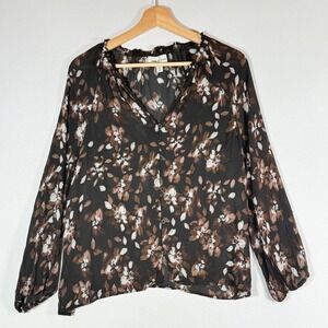 Cloth & Stone Womens Medium Blouse Top Floral Earthy Forest Gothic Grunge Goblin